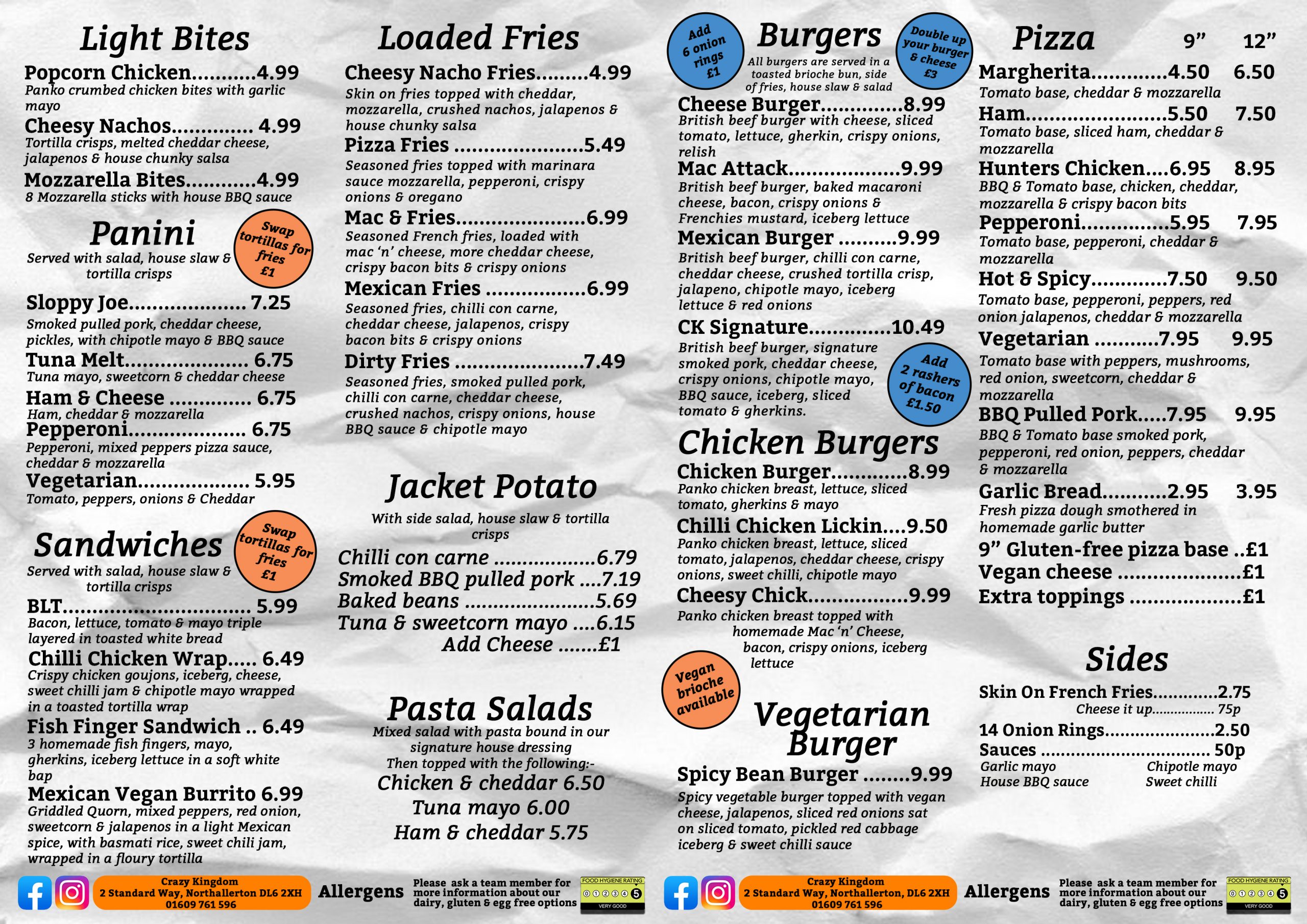 Food Menu Crazy Kingdom